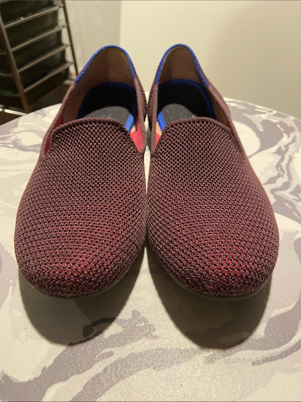 Rothy’s The Loafer Burgundy Knit Slip-On Flats Women’s Size 8.5 - Picture 3 of 11